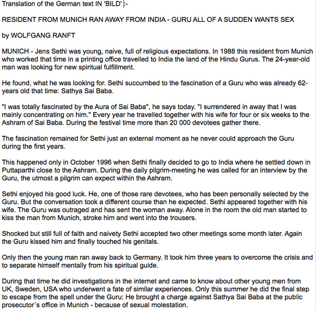 Sethi- report translated from German
